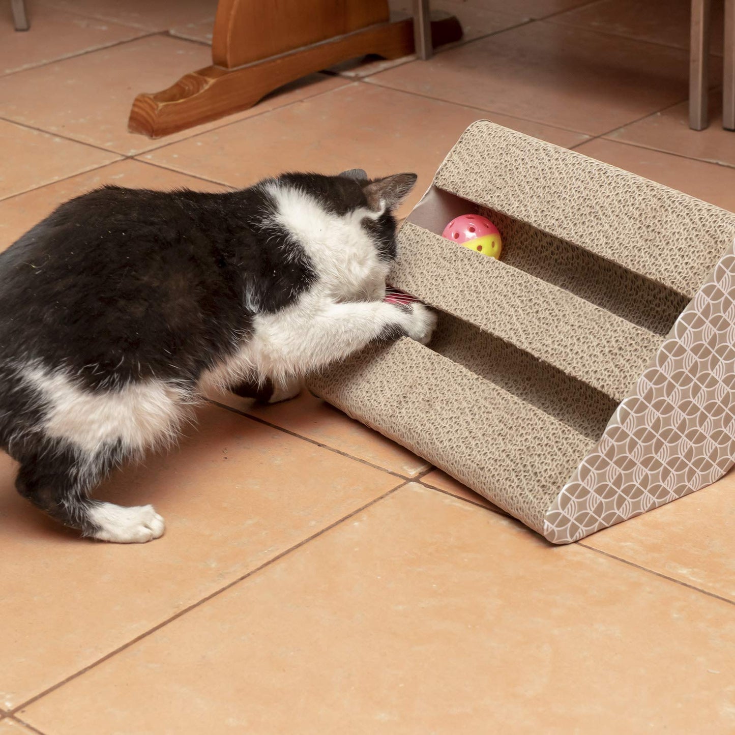 Bymia Pets Cardboard Cat Scratcher toy kitten scratch board posts - includes Catnip