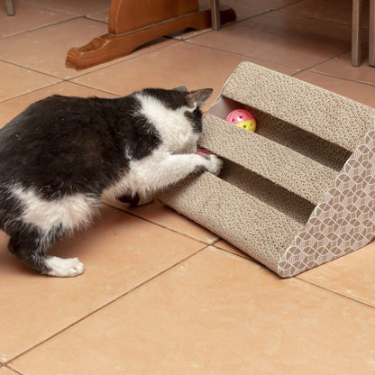 Bymia Pets Cardboard Cat Scratcher toy kitten scratch board posts - includes Catnip