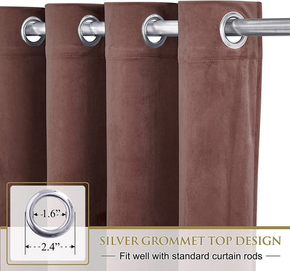 Elegant Velvet Curtains - Thermal Insulated Curtains for Living Room,steel Grommets - Light Blocking Shades - 2 panels