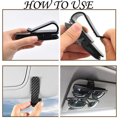 aqlbhz 2Pcs Sunglasses Holder For Car Car Glasses Holder Sun Visor Sunglasses With Card Clip Vehicle Glasses Clips Sunglasses Holder With 180 Degree Rotational Ticket Card Clip Holder