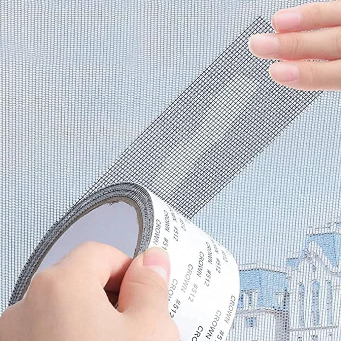 2m Roll Window Screen Repair Stickers Total 19.68Ft Polyurethane(PU) Window and Door Screen Repair Tape Self Adhesive Waterproof Mesh Tape