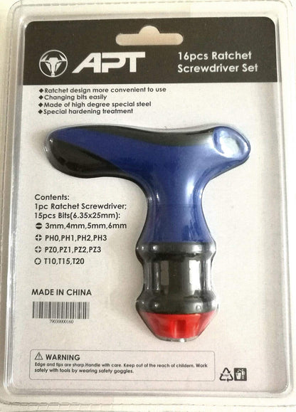 APT 16 pcs ratchet screwdriver set hand shape T