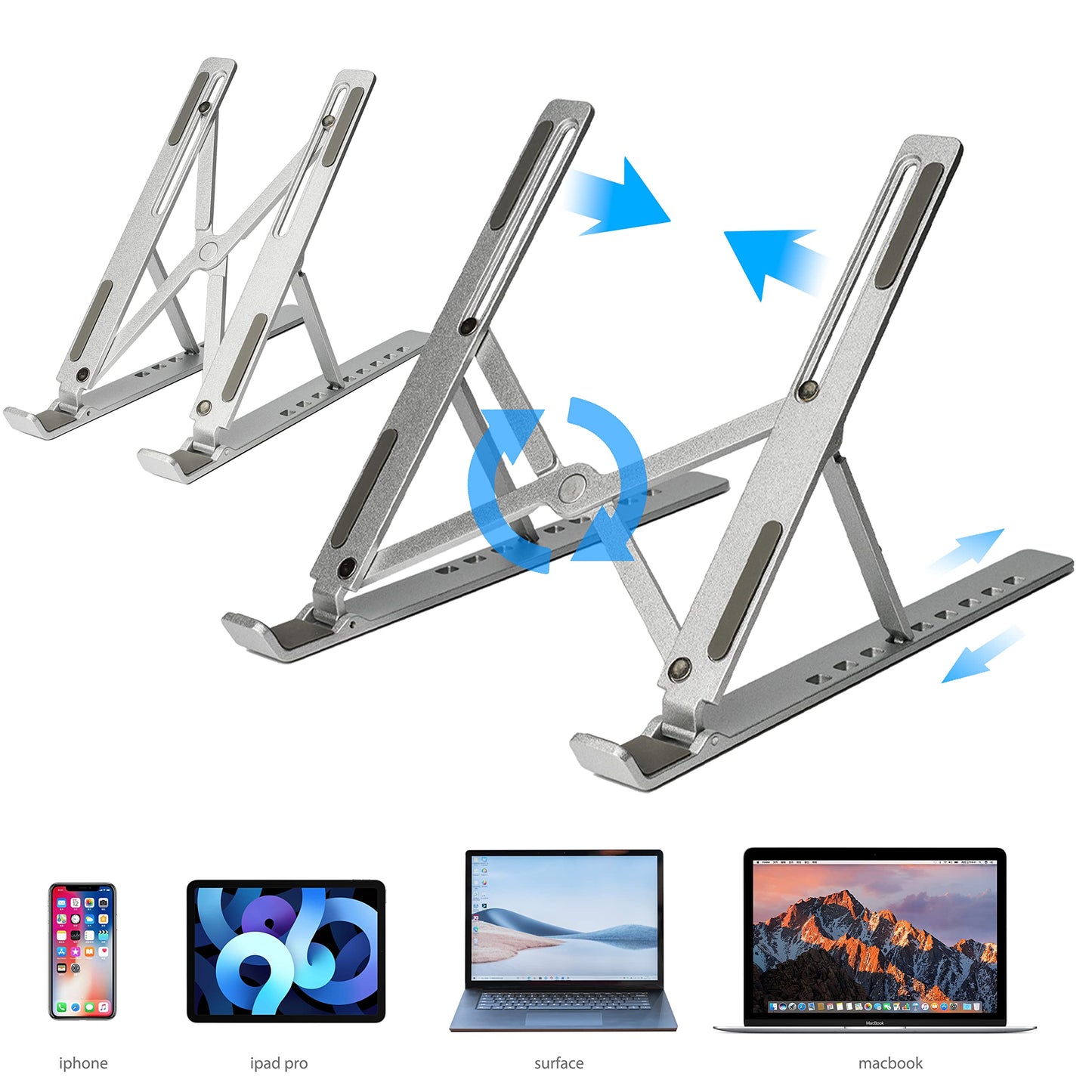 PHOCAR Portable laptop stand, phocar adjustable tablet notebook stand for ipad, macbook pro, laptop desk riser foldable notebook cooling stand for macbook, dell, asus, lenovo?