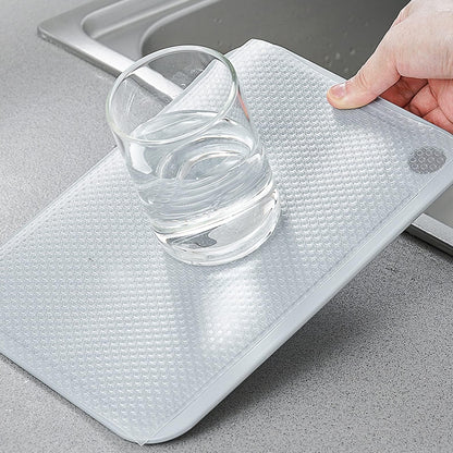 wolpin Anti-Slip Kitchen Cabinet Drawer Shelf Mat Liner Sheets (45 cm x 3 m Roll) Waterproof Strong Table Mat for Bathroom, Fridge, Textured Multipurpose (Transparent, White), Ethylene Vinyl Acetate