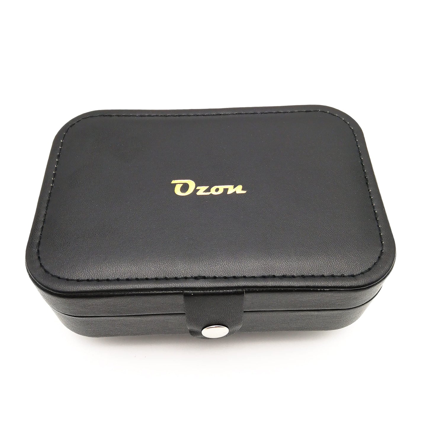ozon Small jewelry box for women girls, PU leather Travel Jewelry Organizer Case, Portable Jewellary Storage Holding Display for Ring Earrings Necklace Bracelet Watch Men Kids Gift (black)