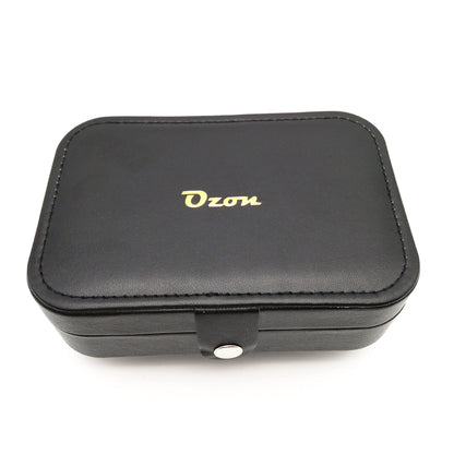 ozon Small jewelry box for women girls, PU leather Travel Jewelry Organizer Case, Portable Jewellary Storage Holding Display for Ring Earrings Necklace Bracelet Watch Men Kids Gift (black)