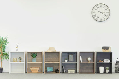 Storage Shelf in Beige, 2-Compartment Wooden Cabinet, Freestanding Bookcase for Office, Living Room, Bedroom, or Entrance, Simple and Compact Organizer