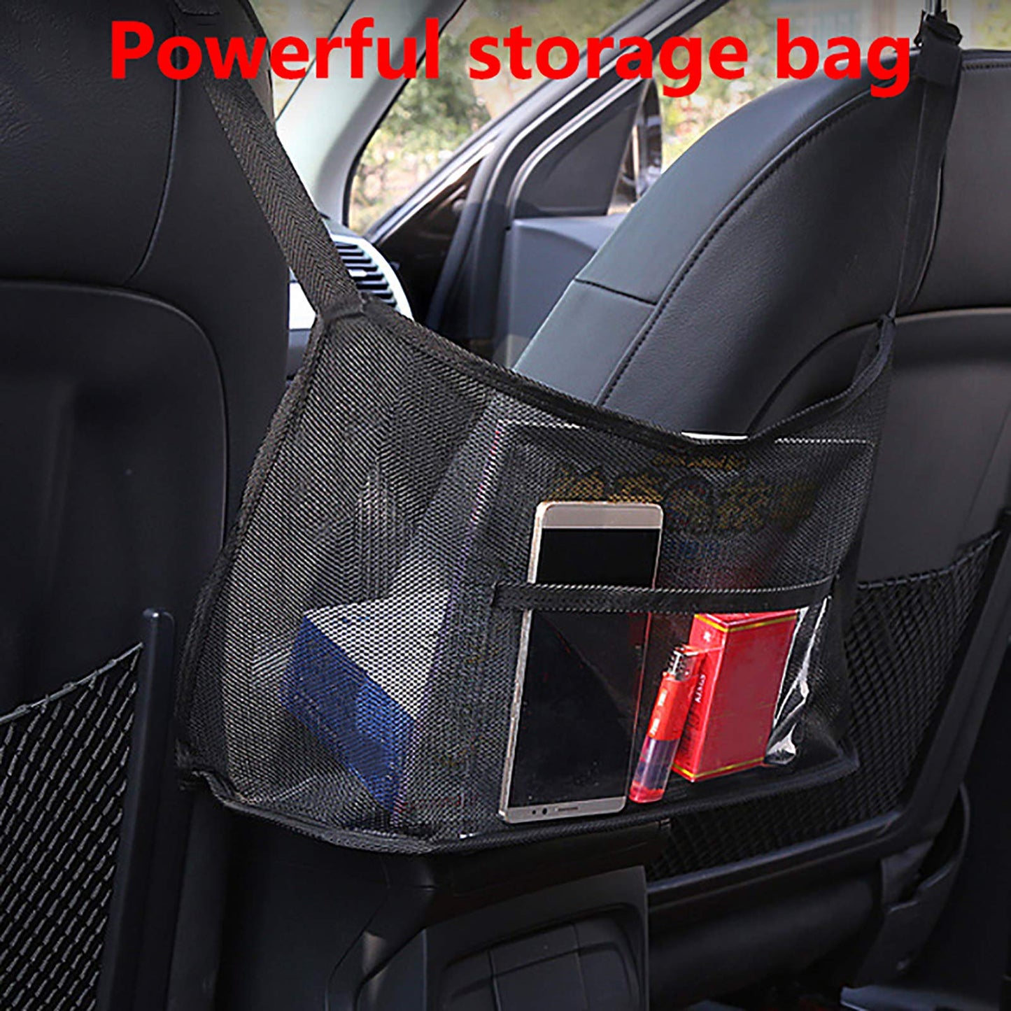 LotCow 2 Pcs Car Net Pocket Handbag Holder Organizer,Seat Back Organizer Bag,Hanging Car Seat Storage Bag,Durable Foldable Travel Storage,Replaceable Car Seat Back Bag,Barrier of Backseat Pet Kids