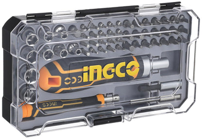 Ingco HKSDB0558 Screwdriver Bit Set with Ratchet Handle - 55 Pieces
