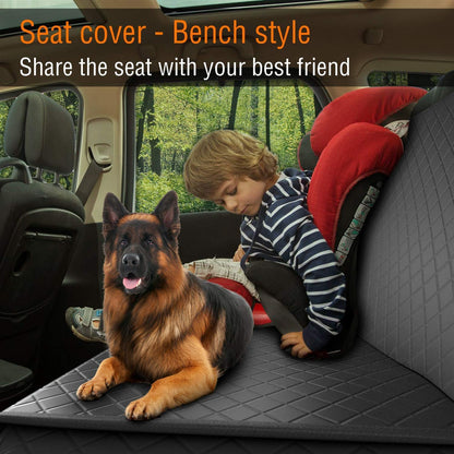 Pet Seat Cover Car Protector- Bench Hammock Backseat Liner for Car/Truck/SUV