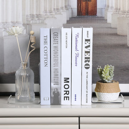 2-Piece Clear Acrylic Bookends Set, 10.4 x 8.9 x 12.5 cm L-Shaped Transparent Book Holders for Office, Home, Library, and Desk Shelf Display