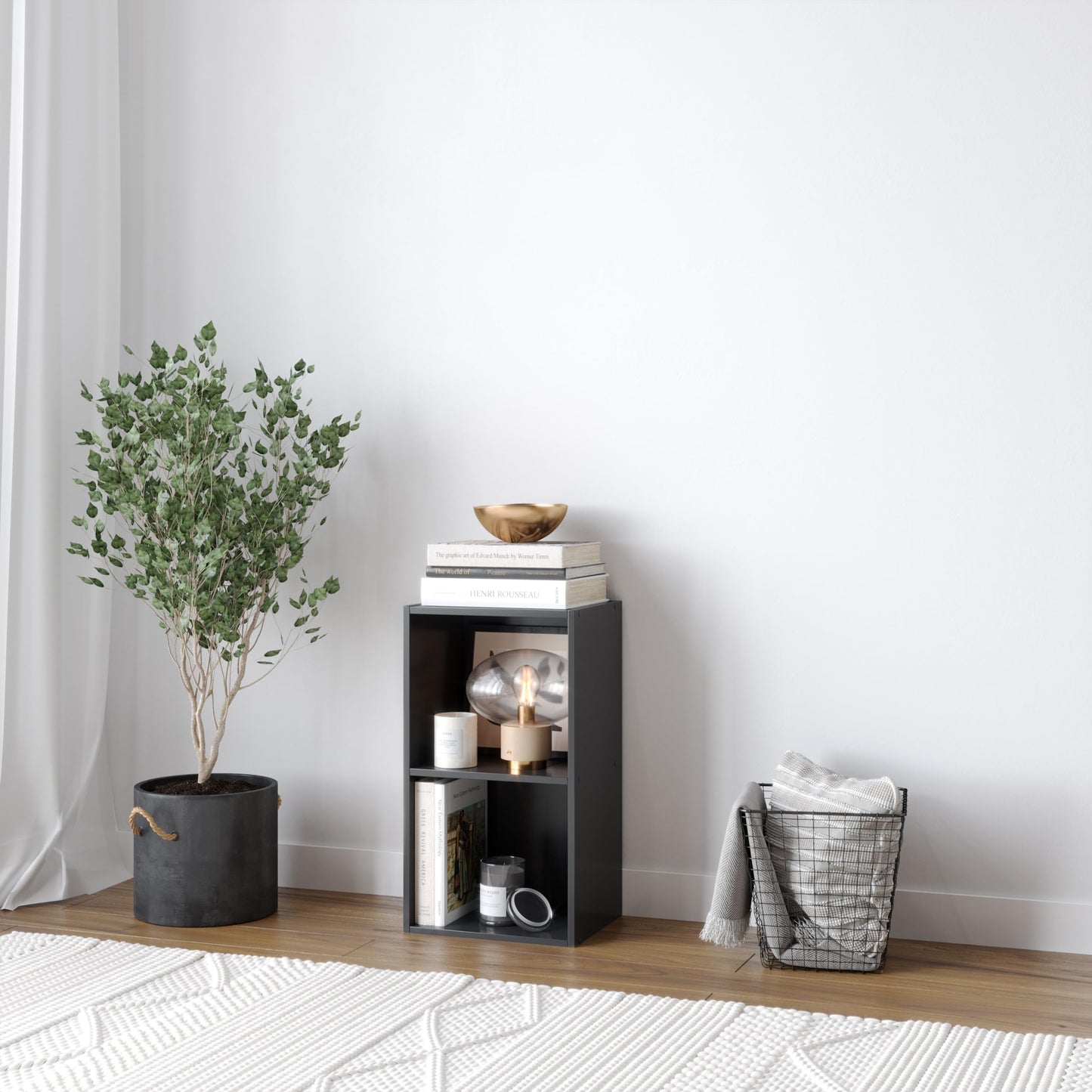 4 Cube Organizer, Versatile Storage Bookcase and Shelf Unit in White, Stackable and Modular Design for Closet, Office, or Living Room, Modern and Simple Organizer