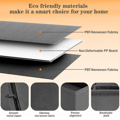 Yucch 8 Pcs Wardrobe Clothes Organizer,Foldable Storage Boxes,Fabric Drawer Organizer Boxes,Drawer Storage Organizer Boxes Dividers for Underwear,Socks,Ties