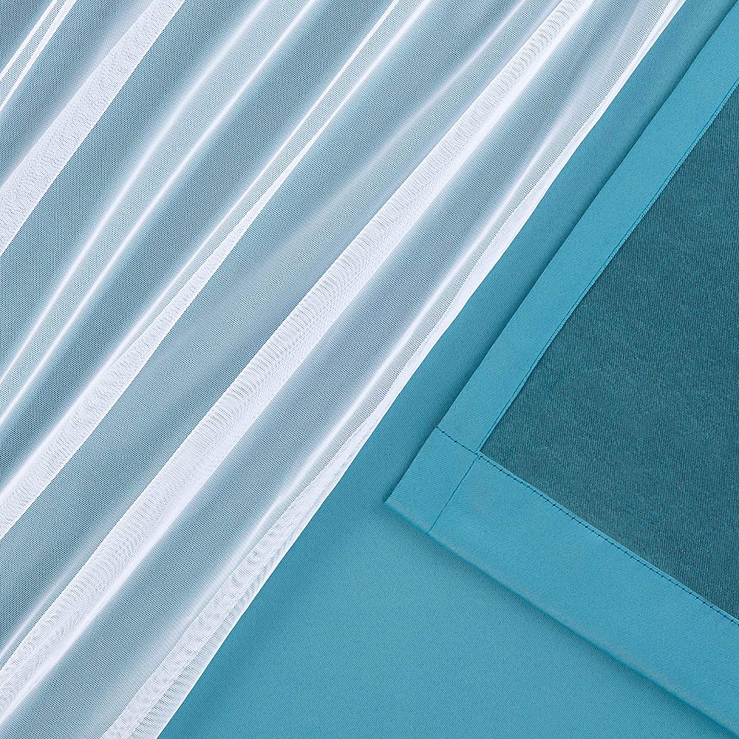 INtex CURTAINS HOUSE Sheer Voile Curtain Panel with Blackout Lining and Steel Grommets Light Filtering Room Darkening 1 Piece for Living Room or Bedroom (150W x 265L CM, Navy)