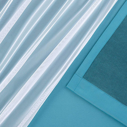 INtex CURTAINS HOUSE Sheer Voile Curtain Panel with Blackout Lining and Steel Grommets Light Filtering Room Darkening 1 Piece for Living Room or Bedroom (150W x 265L CM, Navy)