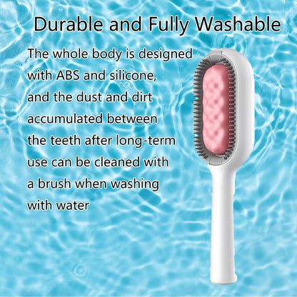 NWOMJTV Pet Cleaning Hair Removal Comb, Universal Multifunctional Knot Remover Cleaning Brush for Pets, Portable Pet Dog Cat Brush for Massaging and Removing Hair (Long, Green)