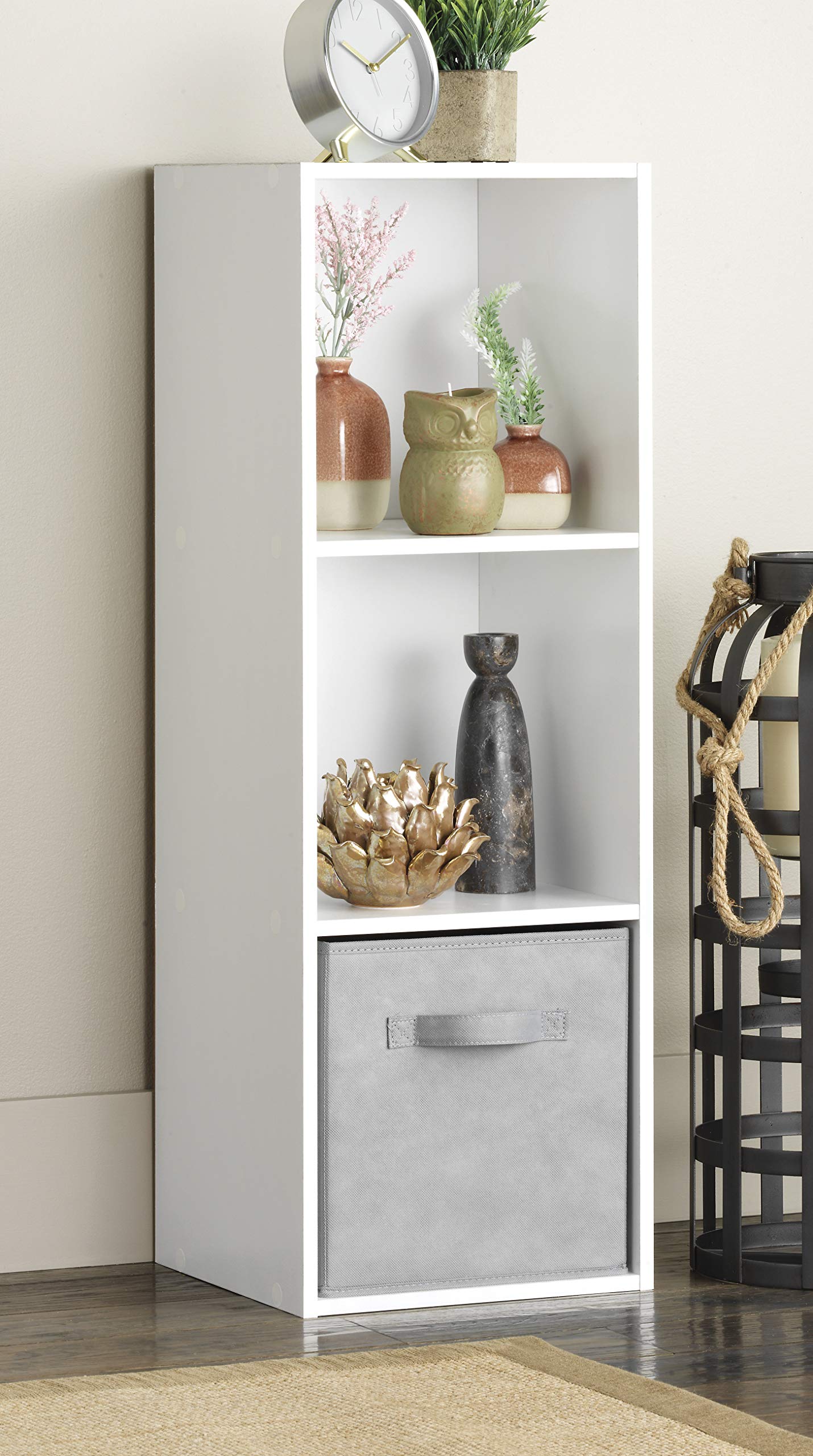 3 Cube Organizer, Versatile Storage Bookcase and Shelf Unit in White, Stackable and Modular Design for Closet, Office, or Living Room, Modern and Simple Organizer