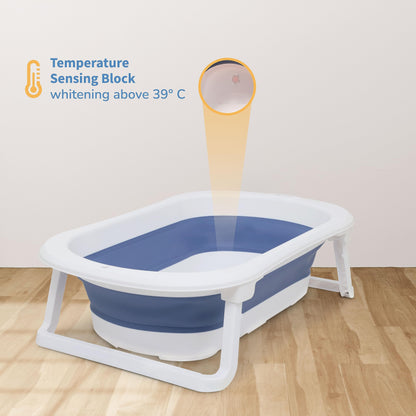 Nurtur Collapsible Baby/kids Bathtub with– Mini swimming pool bather for baby/kids with Non slip design – Newborn bath tub for baby, Blue (Official Nurtur Product)