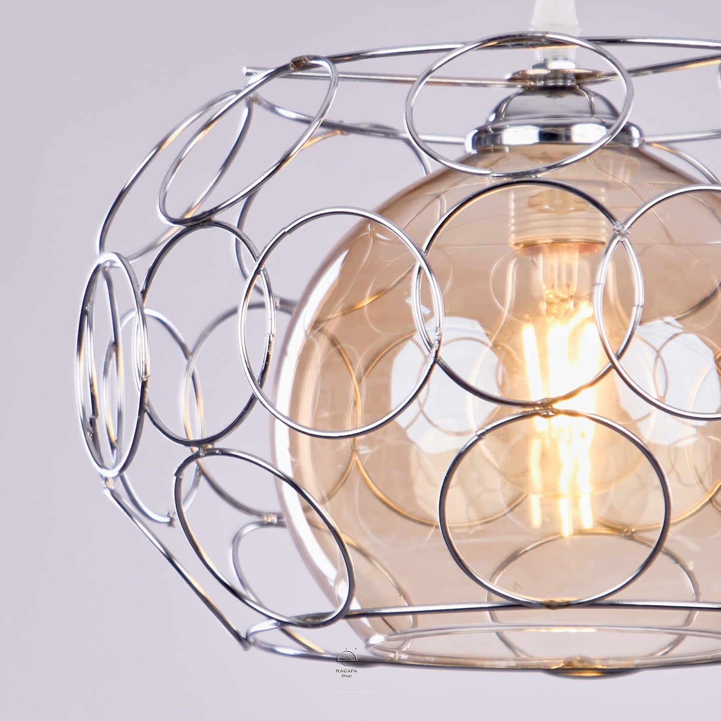 Nagafa Shop, Aluminum Silver Ball Modern Ceiling Pendant Light, 1 Lamp,