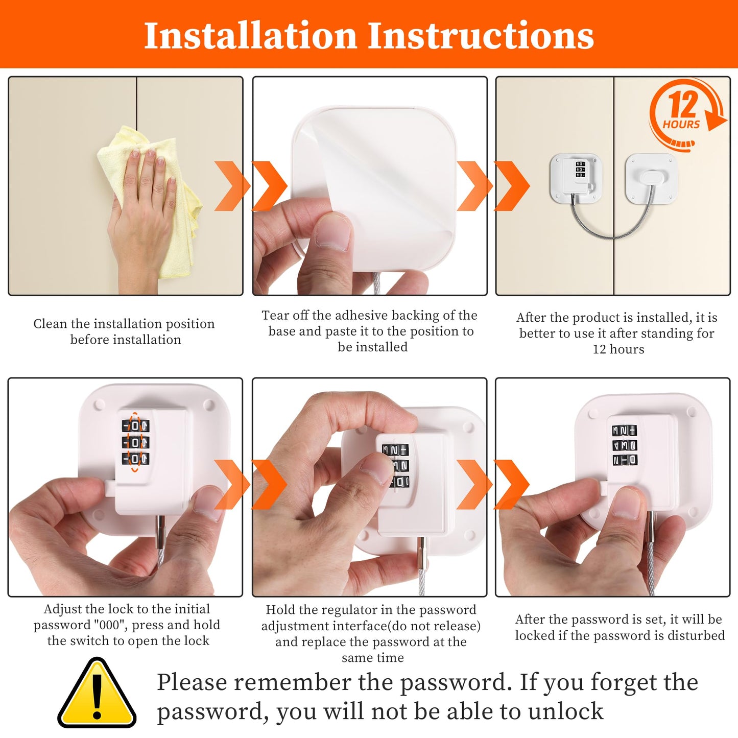 WUISOLQP 2 Pcs Password Fridge Lock, Children Safety Refrigerator Door Lock, Fridge Lock, Cupboard Lock with 3M Strong Adhesive for Drawer Fridge Freezer Cupboard