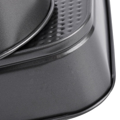 WarmHut Springform Cake Pan Set, Round and Square Heart Shape Cake Pan Set of 3 (8/9/10 Inch) Black