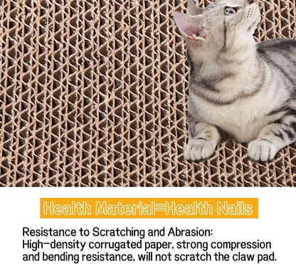 Cat Scratching Board - Reversible Corrugated Cardboard Cat Scratcher Pad with Catnip, Durable Lounge & Couch Protector for Indoor Cats
