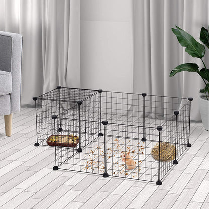 Metal Rabbit Cage (12 Count) - Easy Assembly - Black - 35cm x 35cm x 35cm