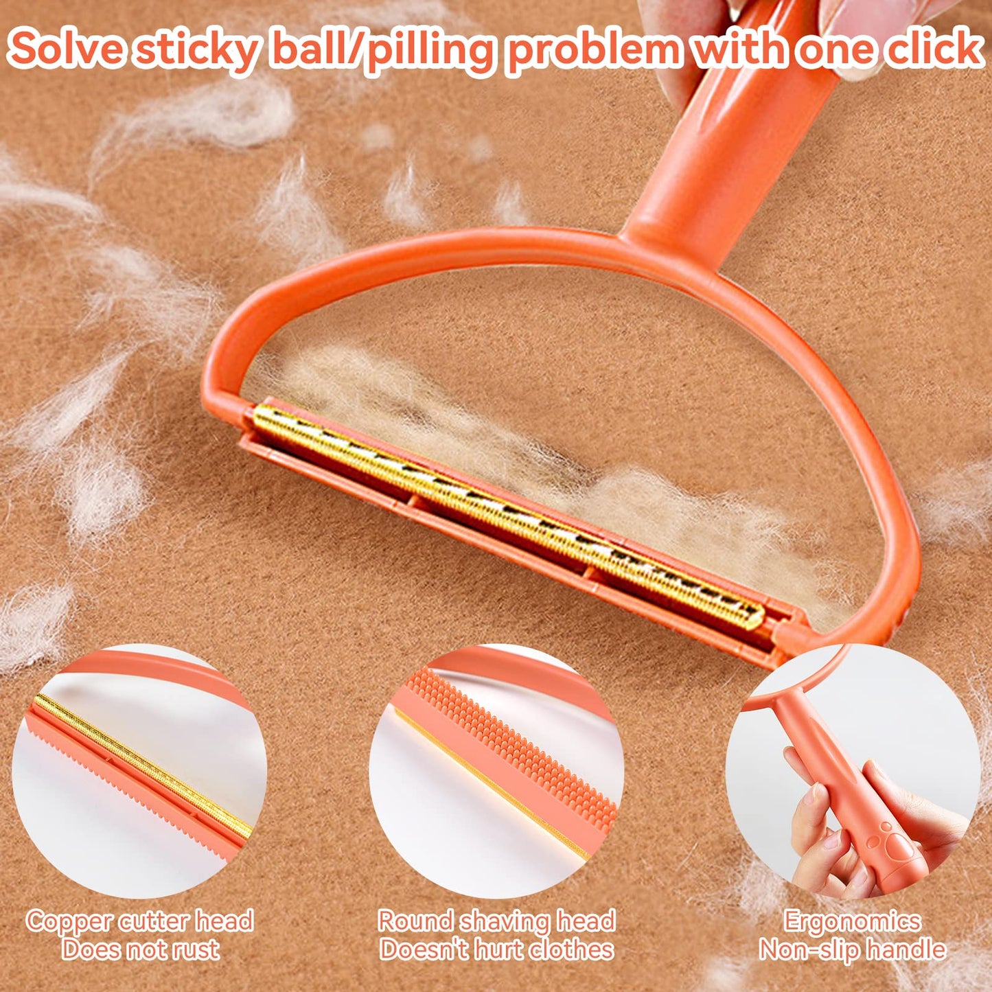 Portable Double-Sided Lint Remove Pet Fur Hair Lint Remover for Clothes Carpet Couch Travel, Reusable Lint Rollers Shaver Cleaner Fabric Pilling Remover Sc