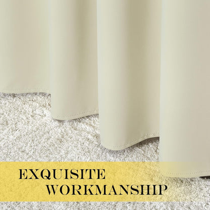 INtex CURTAINS HOUSE Blackout Curtains - Soft Peachy Texture Thermal Insulating Curtains-Silver Steel Grommets Blackout For Living Rooms And Bedrooms - Single Panel 135W X 230L CM Black