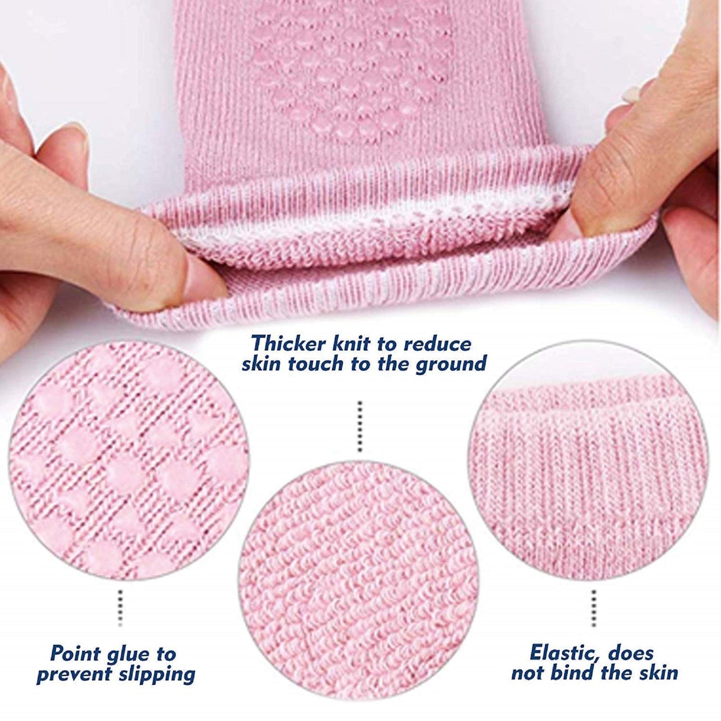 VENIQE Knee Pads for Crawling, Elbow Safety Protector, Stretchable Anti-Slip Padded Elastic Soft Cotton Breathable Comfortable Knee Cap for Kids (Multicolour)