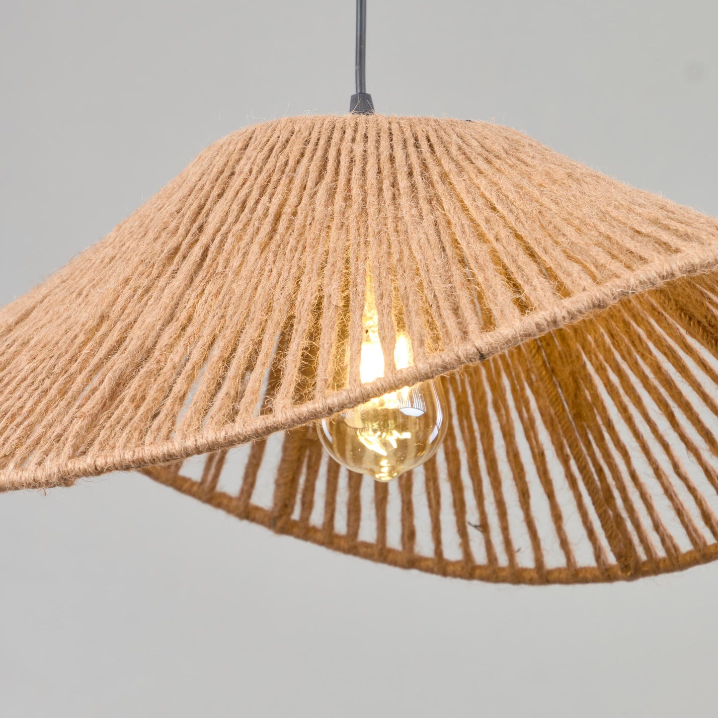 Modern Linen Rope Pendant 45x25x50cm - Beige
