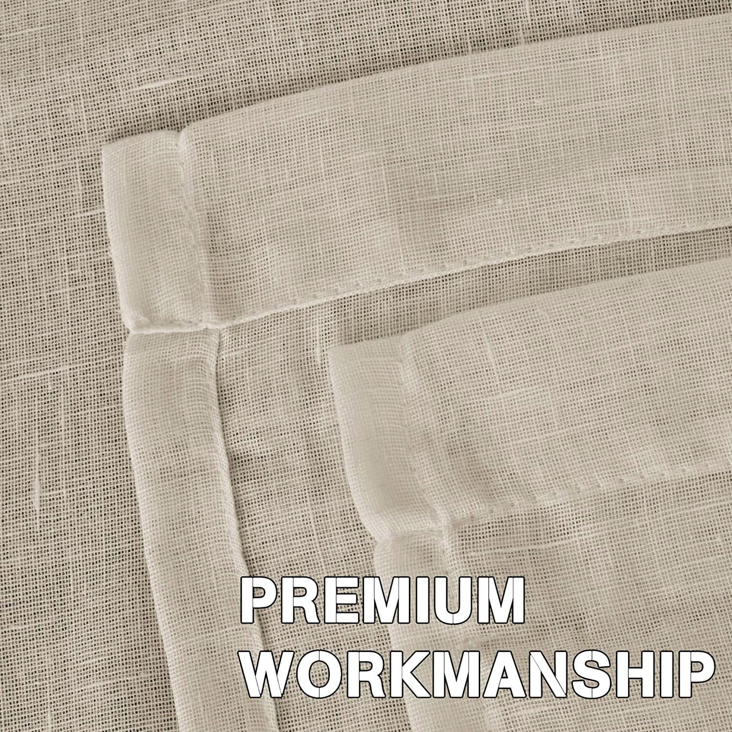 INtex Curtains Semi-Transparent Natural Linen Curtains with Elegant Sheer Fabric and Steel Grommets - 1 Piece 200W x 230L CM Dark gery