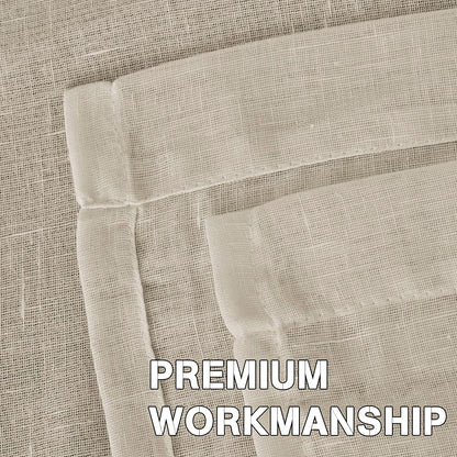 INtex Curtains Semi-Transparent Natural Linen Curtains with Elegant Sheer Fabric and Steel Grommets - 1 Piece 200W x 230L CM Dark gery