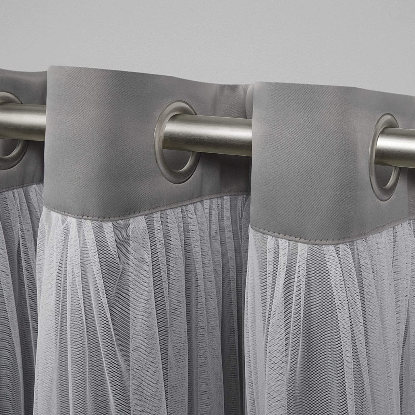 Voile Sheer Panel Pair with Insulated Blackout Room Dark,Rich steel Grommet, Set of 1 Panel