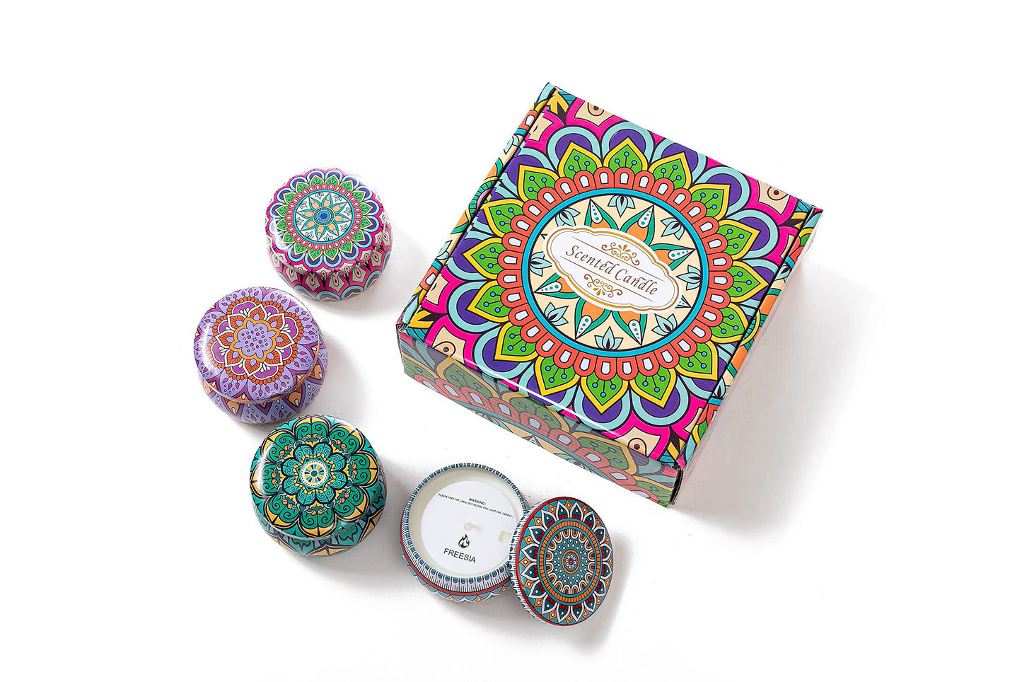 Scented Candles Gift Set, Soy Wax Candles, Aromatherapy Candles for Home,Freesia?Lavender,Vanilla