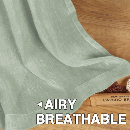 INtex Curtains Semi-Transparent Natural Linen Curtains with Elegant Sheer Fabric and Steel Grommets - 1 Piece 200W x 230L CM Dark gery