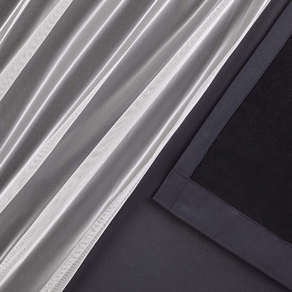 Voile Sheer Panel Pair with Insulated Blackout Room Dark,Rich steel Grommet, Set of 1 Panel