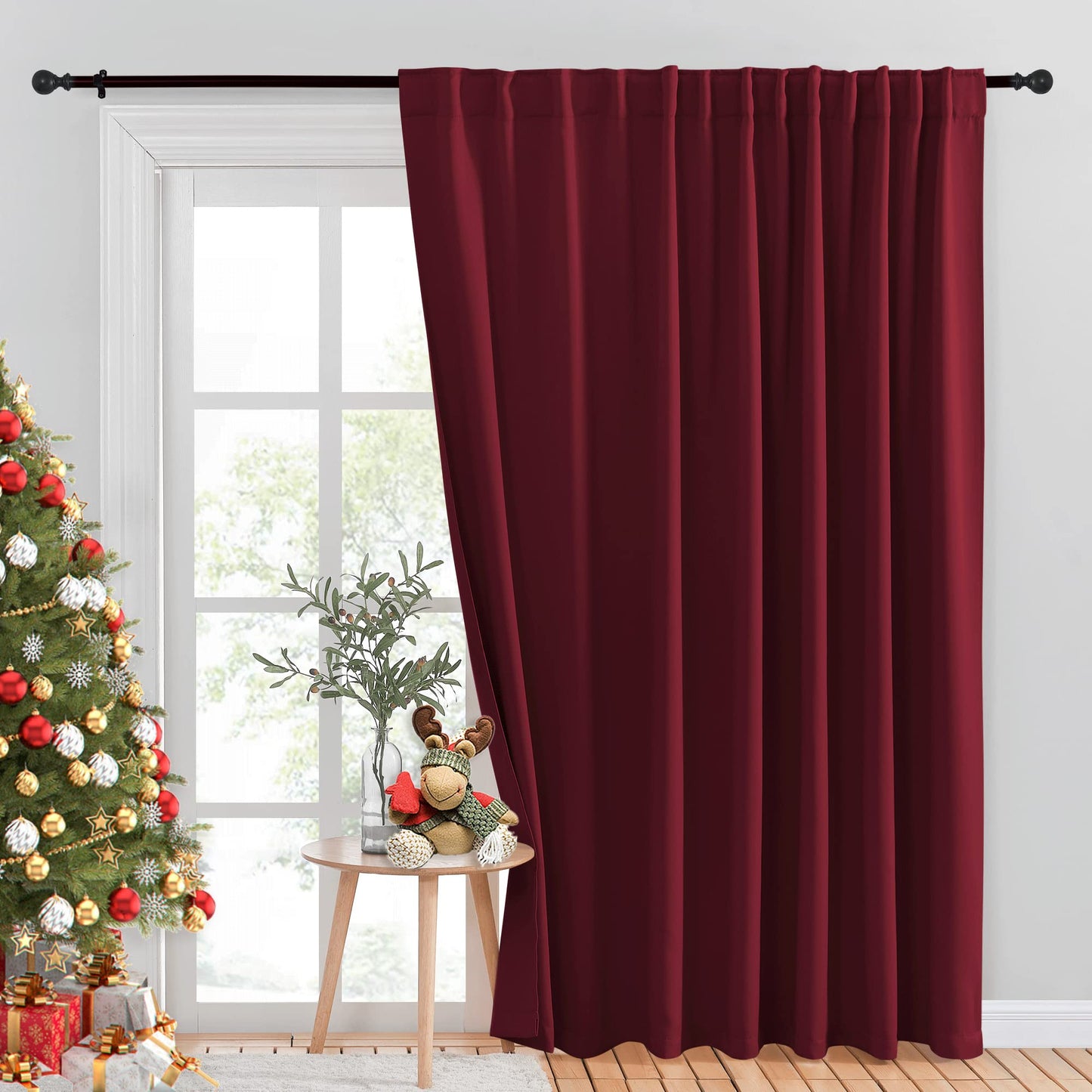 INtex CURTAINS HOUSE Blackout Blinds for Sliding Doors – Thermal Insulated Wide Curtains, Room Darkening, Blind Glass Doors, Two Hanging Options, Modern Design - Cappuccino 150 W x 230 L