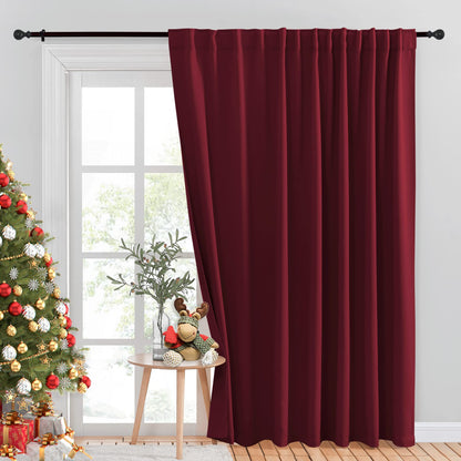 INtex CURTAINS HOUSE Blackout Blinds for Sliding Doors – Thermal Insulated Wide Curtains, Room Darkening, Blind Glass Doors, Two Hanging Options, Modern Design - Cappuccino 150 W x 230 L