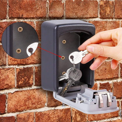 CJSJ Key Storage Lock Box, 4-Digit Combination Wall Mounted Key Safe Box, Holds 6 Keys