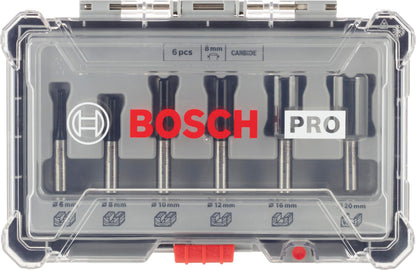 Bosch Professional 6-Piece Groove Cutter Set (For Wood, Accessories Router With 8 mm Shank)