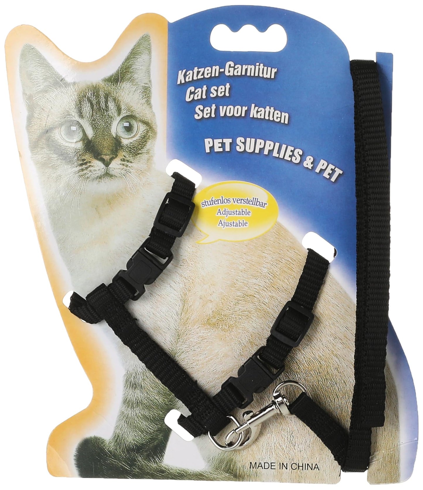 Soft nylon pet cat harness leash