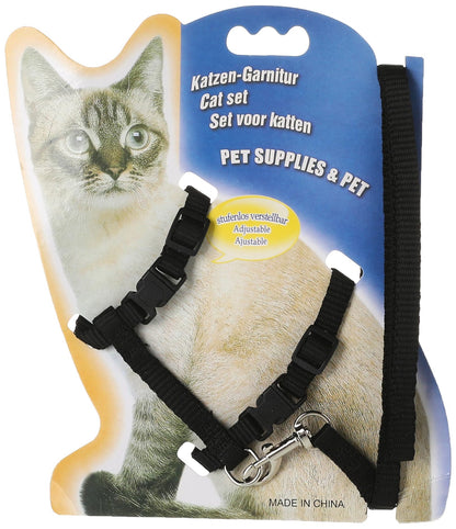 Soft nylon pet cat harness leash