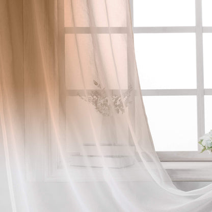 ‎Luxury Voile Curtains - Gradient colours - Steel Grommets - 1 Piece
