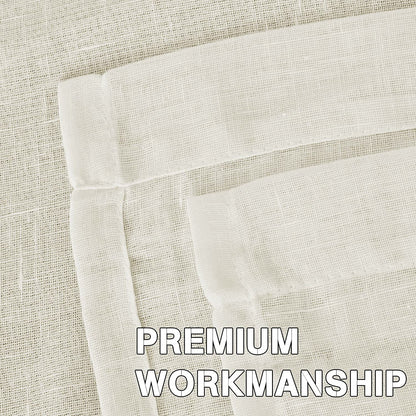 Semi-Transparent Natural Linen Curtains with Elegant Sheer Fabric and Steel Grommets - 1 Piece