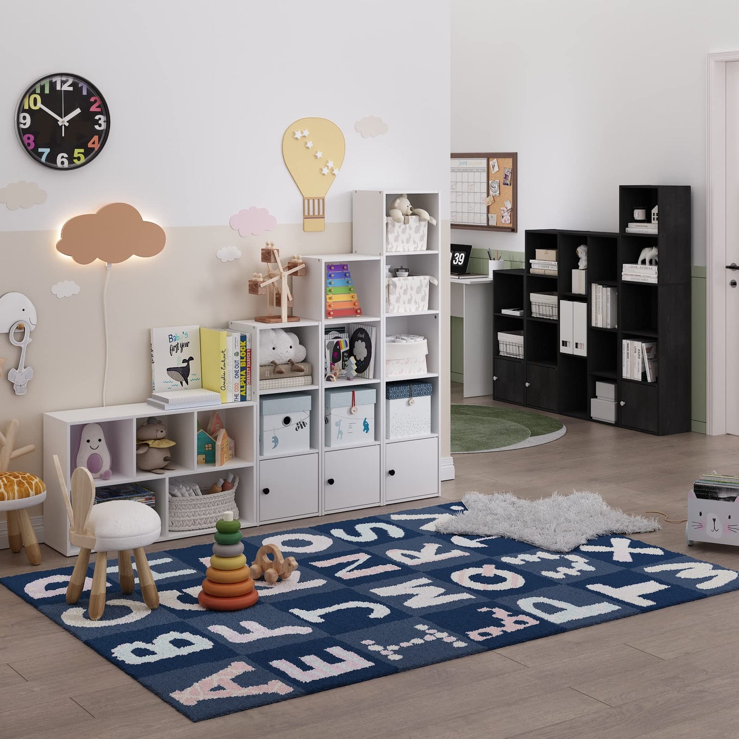 Printer Stand with Wheels in White, Mobile Office Cabinet with 2 Compartments, Engineered Wood Under-Desk Stand with Brakes, 40x35x55cm, Versatile Storage Trolley