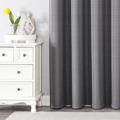 INtex Curtains Linen 100% Blackout Curtains for Bedroom Living Room Thermal Insulated Fabric -Room Darkening -Steel Grommet Window Curtains -1 Piece Ivory 140W X 250L CM