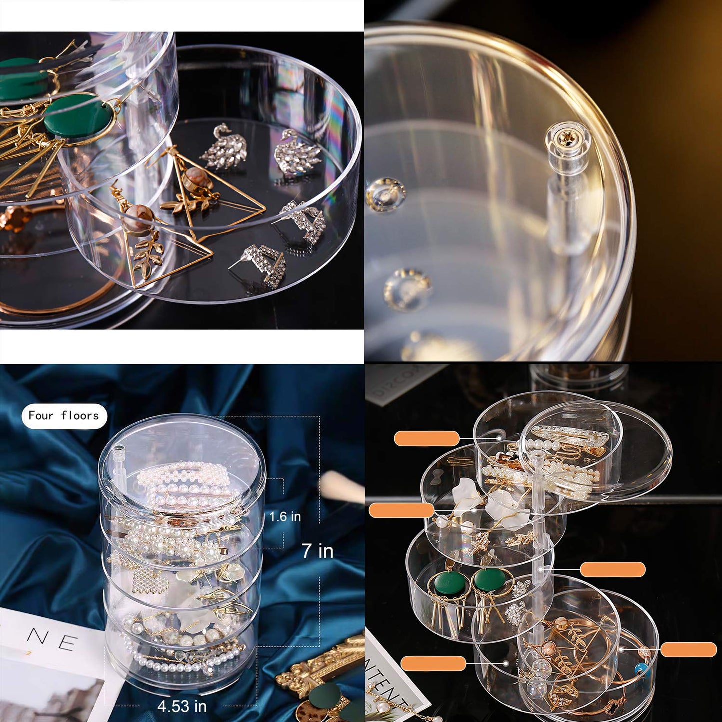 Stackable Storage Hair Accessories Organizer Jewellery Trays Clear Accessories Containers