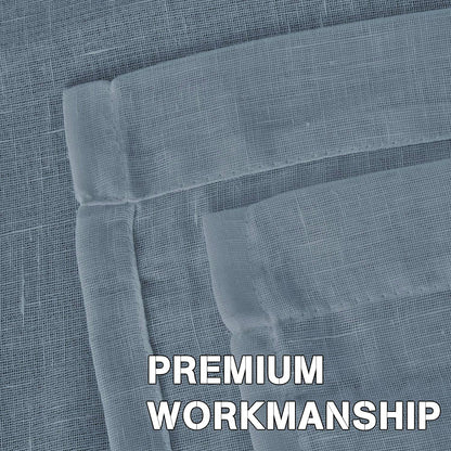 INtex Curtains Semi-Transparent Natural Linen Curtains with Elegant Sheer Fabric and Steel Grommets - 1 Piece 200W x 230L CM Dark gery