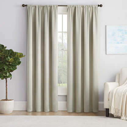 Blackout Curtains for Bedroom - Thermal Insulated Room Darkening Noise Reducing- cover pocket design - 1 panel with tie-pack